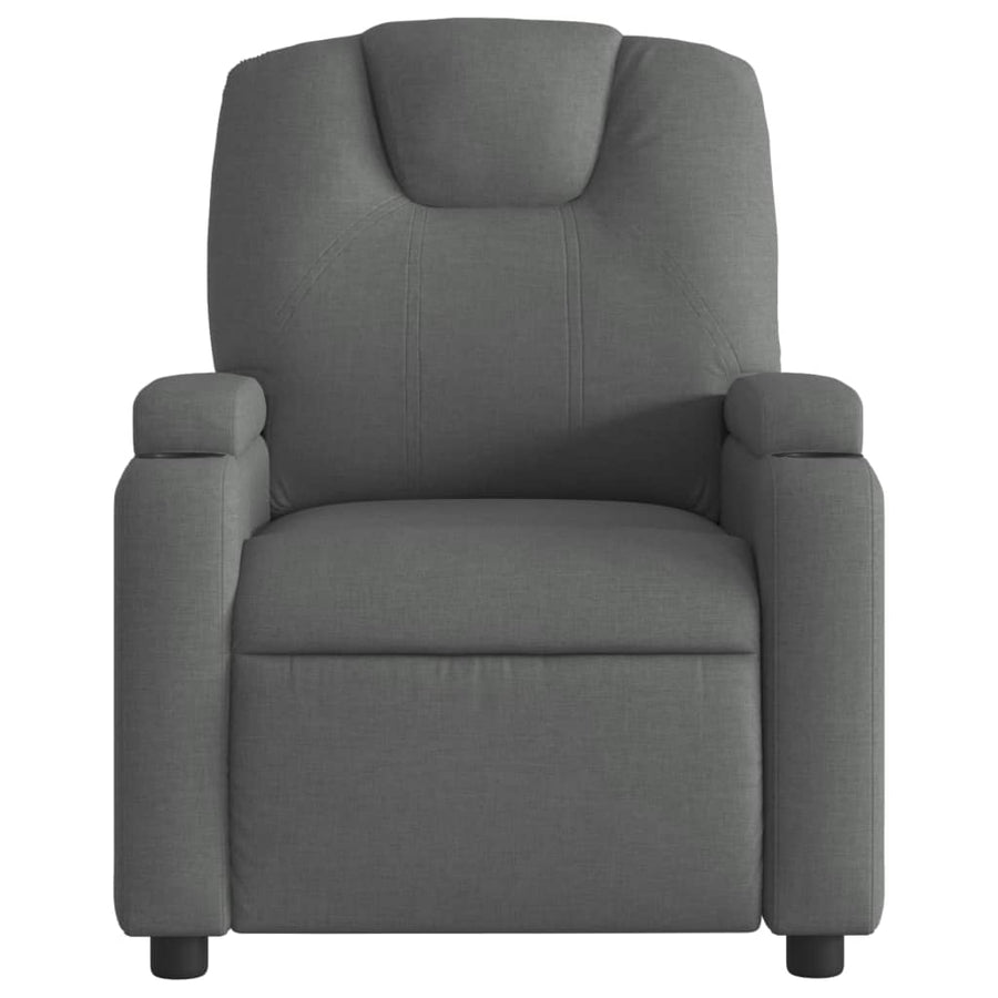 Electric Recliner Chair Dark Grey Fabric