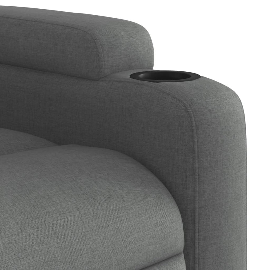 Electric Recliner Chair Dark Grey Fabric