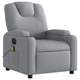 Electric Massage Recliner Chair Light Grey Fabric - Top-Down View