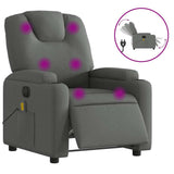 Electric Massage Recliner Chair Dark Grey Fabric - Front View