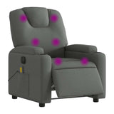 Electric Massage Recliner Chair Dark Grey Fabric