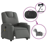 Electric Massage Recliner Chair Dark Grey Fabric - Rear View