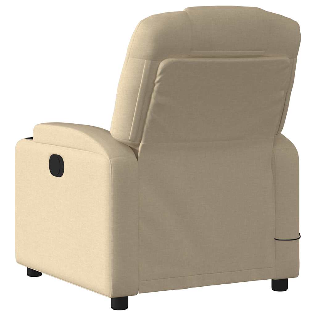 Electric Massage Recliner Chair Cream Fabric