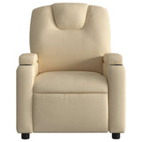 Electric Massage Recliner Chair Cream Fabric - Low Angle