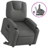 Stand up Recliner Chair Dark Grey Fabric - Front View