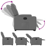 Stand up Recliner Chair Dark Grey Fabric - Close-Up Angle