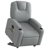 Stand up Massage Recliner Chair Light Grey Fabric - Side View