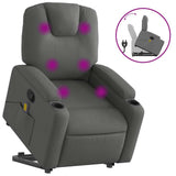 Stand up Massage Recliner Chair Dark Grey Fabric - Front View