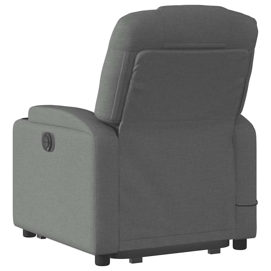 Stand up Massage Recliner Chair Dark Grey Fabric
