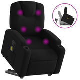 Stand up Massage Recliner Chair Black Fabric - Front View
