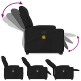 Stand up Massage Recliner Chair Black Fabric - Close-Up Angle