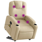 Stand up Massage Recliner Chair Cream Fabric