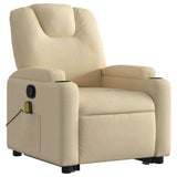 Stand up Massage Recliner Chair Cream Fabric - Top-Down View