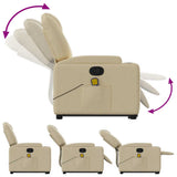 Stand up Massage Recliner Chair Cream Fabric