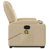 Stand up Massage Recliner Chair Cream Fabric