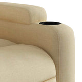Stand up Massage Recliner Chair Cream Fabric