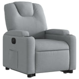 Electric Stand up Recliner Chair Light Grey Fabric