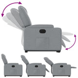 Electric Stand up Recliner Chair Light Grey Fabric - Rear View