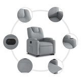 Electric Stand up Recliner Chair Light Grey Fabric