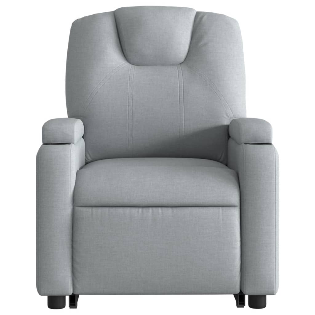 Electric Stand up Recliner Chair Light Grey Fabric