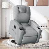 Electric Stand up Recliner Chair Light Grey Fabric