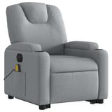 Electric Stand up Massage Recliner Chair Light Grey Fabric - Top-Down View