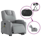 Electric Stand up Massage Recliner Chair Light Grey Fabric