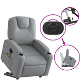 Electric Stand up Massage Recliner Chair Light Grey Fabric - Extra Image