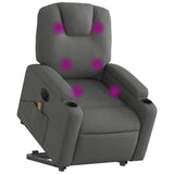 Electric Stand up Massage Recliner Chair Dark Grey Fabric - Side View