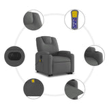 Electric Stand up Massage Recliner Chair Dark Grey Fabric
