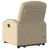 Electric Stand up Massage Recliner Chair Cream Fabric - Top-Down View
