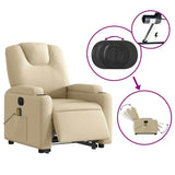 Electric Stand up Massage Recliner Chair Cream Fabric - 45-Degree Angle