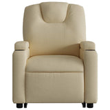 Electric Stand up Massage Recliner Chair Cream Fabric - Low Angle