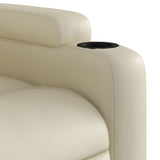 Massage Recliner Chair Cream Faux Leather - Extra Image
