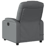 Massage Recliner Chair Grey Faux Leather - Top-Down View