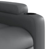 Massage Recliner Chair Grey Faux Leather - Extra Image