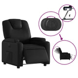 Electric Recliner Chair Black Faux Leather