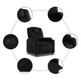 Electric Recliner Chair Black Faux Leather