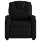 Electric Recliner Chair Black Faux Leather - Low Angle