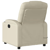 Electric Massage Recliner Chair Cream Faux Leather - Top-Down View