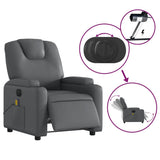 Electric Massage Recliner Chair Grey Faux Leather
