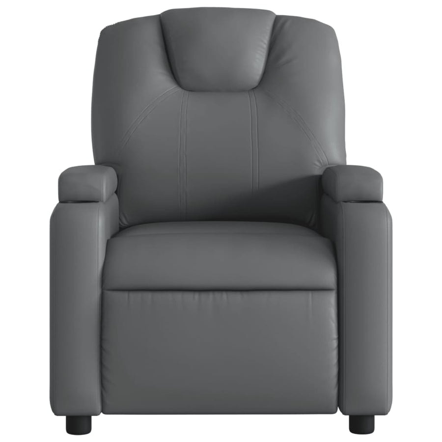 Electric Massage Recliner Chair Grey Faux Leather