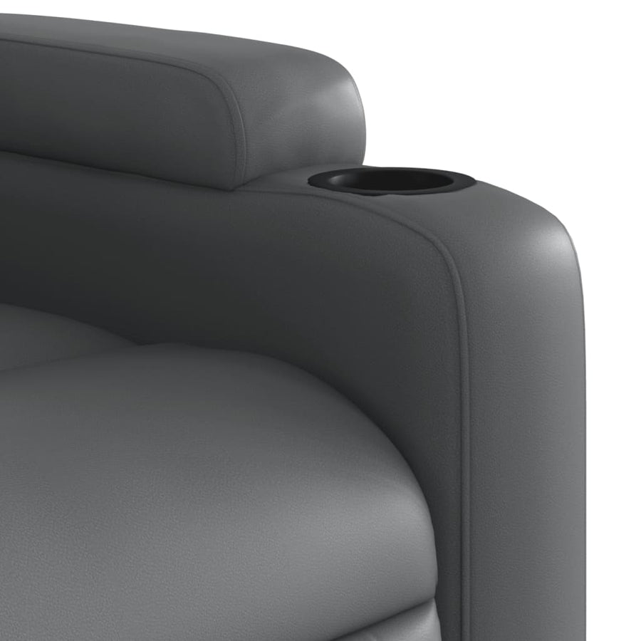 Electric Massage Recliner Chair Grey Faux Leather