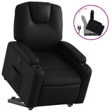 Stand up Recliner Chair Black Faux Leather - Front View