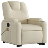 Stand up Massage Recliner Chair Cream Faux Leather - Top-Down View