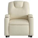 Stand up Massage Recliner Chair Cream Faux Leather