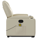 Stand up Massage Recliner Chair Cream Faux Leather - Extra Image