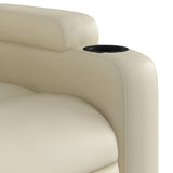Stand up Massage Recliner Chair Cream Faux Leather - Extra Image