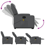 Stand up Massage Recliner Chair Grey Faux Leather - Rear View