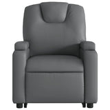 Stand up Massage Recliner Chair Grey Faux Leather - Low Angle